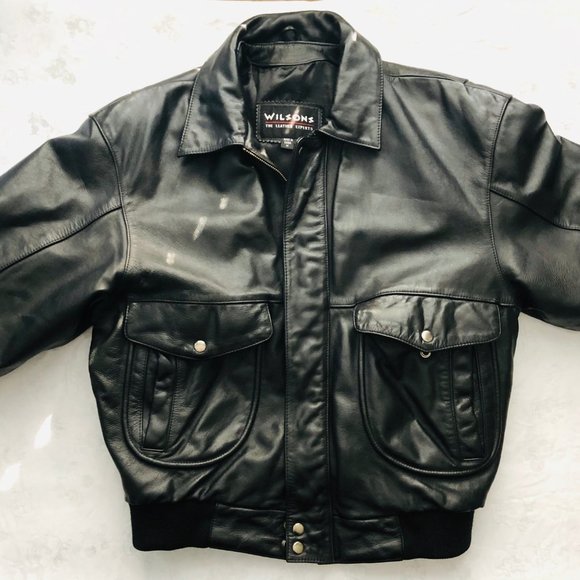 Wilsons Leather Motorcycle Jacket Medium Black - Picture 5 of 8